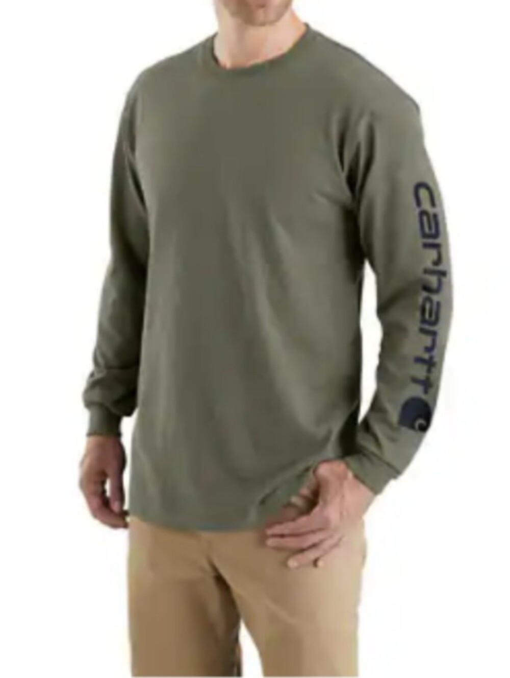NWT Carhartt TK0231-M Dearborn Olive Loose Fit Heavyweight LS T-Shirt Men's 2XL